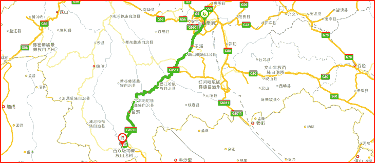 昆明到西双版纳长途搬家线路地图.png